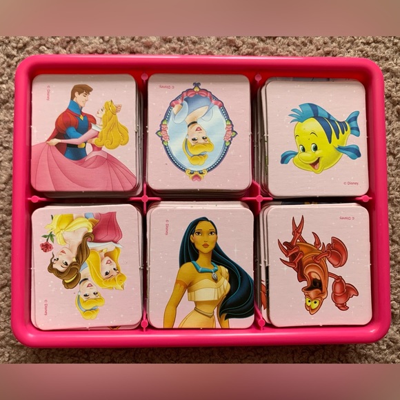 Hasbro Disney Princess Memory Matching Game 72 Princess Cards w/ Holding Tray - Picture 3 of 9